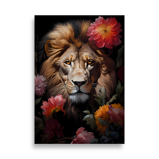 Flowers Lion No1 - AFFICHES & MOI 